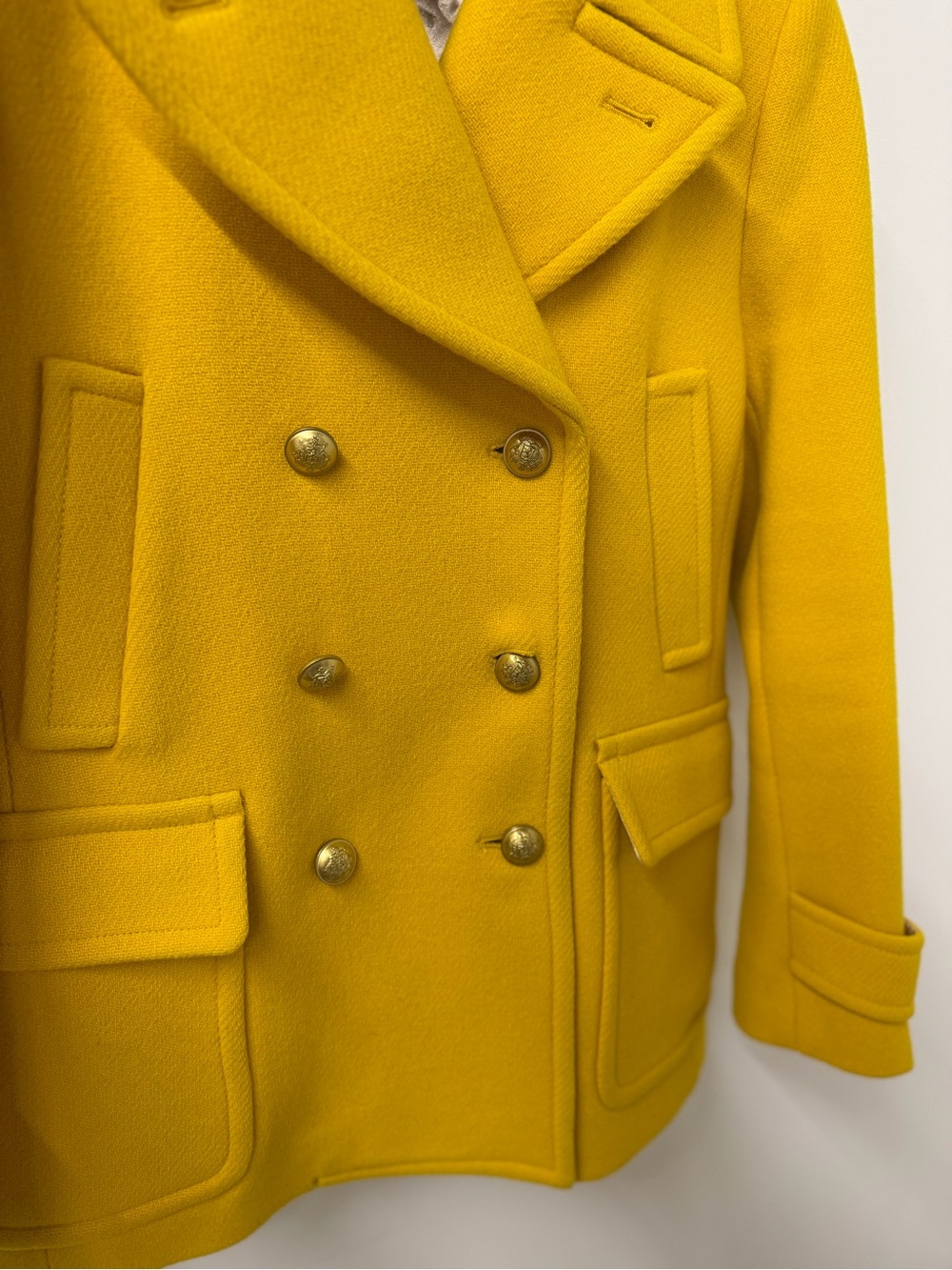 J. Crew Nello Gori Double-Breasted Peacoat in Yellow - Picture 3 of 5
